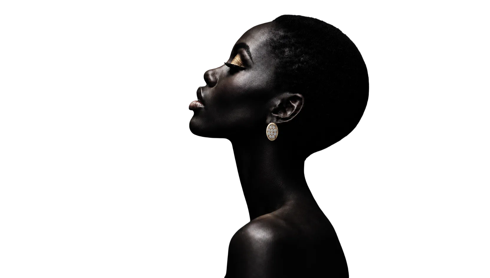 Model wearing Carat Street earrings